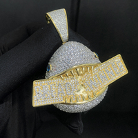Bijoux hip Hop en deux tons pour hommes, collier avec pendentif en forme de requin, Animal et pain, plaqué or 14K, prix d'usine