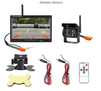 Système de caméra de recul sans fil de 7 pouces pour camion RV camionnette remorque IP68 étanche Vision nocturne avant vue arrière surveillance