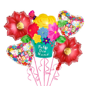 1set spagna madre vaso grembiule Foil Balloons girasole Baloes Heart Love Feliz Dia Mama Gifts Happy mother's Day Decorations - Product Image 5