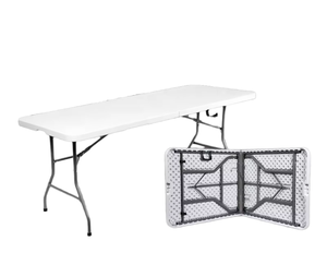 Lightweight Durable <b>Foldable</b> Plastic Outdoor <b>Table</b> with Sturdy Frame for Picnic Garden Party <b>Camping</b> - Product Image 1