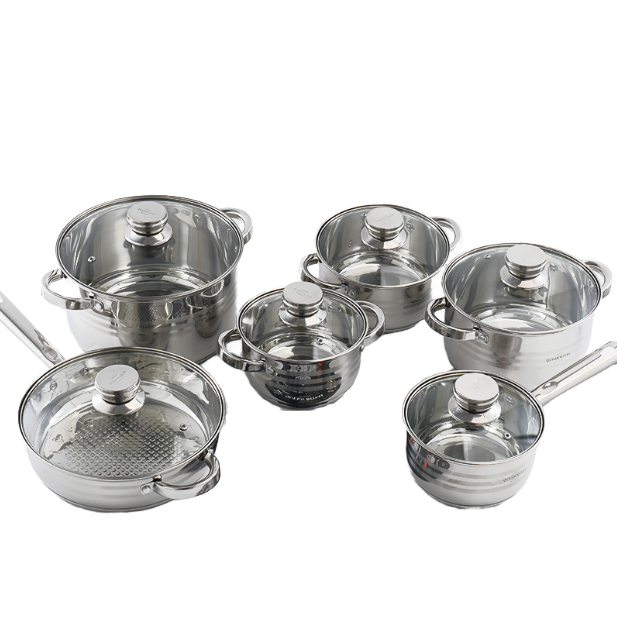 Queen Royal 12-Piece Stainless Steel Cookware Set - Induction