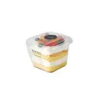 Boîte d'emballage de gâteaux en mousse, bois de bambou, gobelet à blister transparente, pour lait de soja, aliga, fruits et yaourt, boîte de pâtisserie