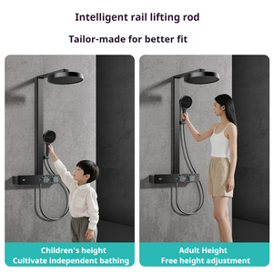 Système <span class=keywords><strong>de</strong></span> <span class=keywords><strong>douche</strong></span> thermostatique avec étagère <span class=keywords><strong>de</strong></span> <span class=keywords><strong>rangement</strong></span>, laiton poli, céramique, design moderne, montage mural, <span class=keywords><strong>colonne</strong></span> <span class=keywords><strong>de</strong></span> <span class=keywords><strong>douche</strong></span> multifonction avec douchette à main - Product Image 5