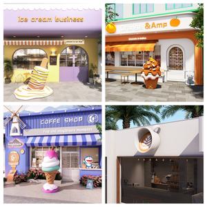 Индивидуальная прочная скульптура из пенополиуретана в виде мороженого с золотисто-коричневым вафельным рожком, искусство в стиле неподвластного времени, на тему еды, для розничной демонстрации десертов - Product Image 5