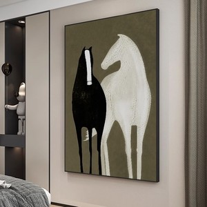 Dafen Village Oil Painting Horse Art Metal <b>Frame</b> Impressionism Style Living Room Sofa Background <b>Wall</b> Decor - Product Image 3