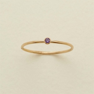 Anillo de Dedo de Acero Inoxidable con Piedra de Nacimiento, Joyería Sencilla y Elegante para Mujer - Product Image 5