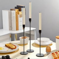 Support de Bougeoir Conique en Métal Électroplaqué Or Rose Simple pour Mariages, Décoration d'Intérieur en Gros