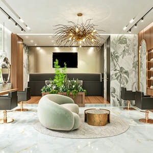 Hair Salon Station Interior design Furniture Full Room Customization Manicure Nail Salon Barber store decoration Renovation - Product Image 5