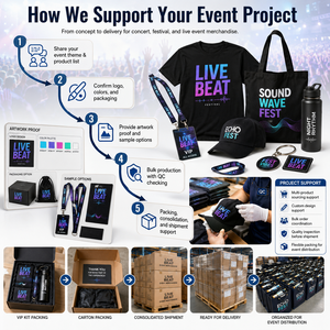 Fan Support Cheer Items Custom Foam Hand Clapper Wristband Sticker Lanyard For Music Festival Concert Party Giveaway Pack - Product Image 6