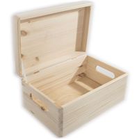 Caja de Almacenamiento Grande de Madera con Tapa Abatible, sin Pintar, sin Acabado, Caja de Regalo, Caja de Madera para Herramientas, Juguetes, Manualidades, Joyería, Recuerdos