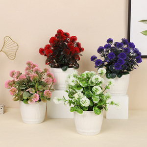 Fleuriste Yiwu Datuo, plante artificielle en pot, fleur en plastique, décoration intérieure, rouge vif, rose, blanc, violet, jaune - Product Image 1