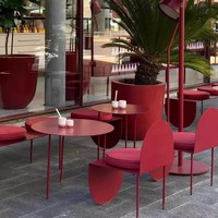 Ensemble bistro 3 pièces table de patio et chaises tabouret en métal pour jardin et balcon