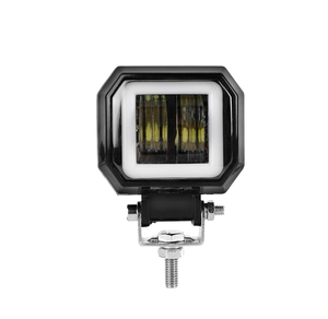 ไฟสปอร์ตไลท์ LED สี่เหลี่ยม 3 นิ้ว 20 วัตต์ พร้อมไฟวงแหวนสีฟ้า DRL สำหรับรถยนต์ รถบรรทุก รถพ่วง รถแทรกเตอร์ รถเอทีวี รถบ้าน 12 โวลต์ - Product Image 1