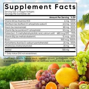 Gélules de Vitamine B Complexe Personnalisées OEM avec Inositol et Niacine pour Soutenir un Cœur et un Système Nerveux Sains – Complément Énergétique - Product Image 2