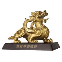 Décor à la maison métal artisanat licorne animal sculpture cuivre laiton chinois dragon Feng Shui Pixiu statue