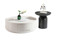 Ensemble de tables d'appoint modernes et simples en acier inoxydable pour salon, table d'angle de luxe avec plateau en verre et pierre pour canapé et balcon