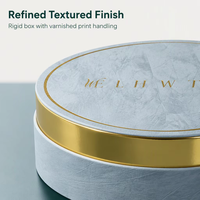 Boîte cadeau ronde rigide personnalisée avec logo, boîte cylindrique de luxe en velours pour fleurs