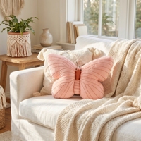Coussins décoratifs papillon pour la décoration de la maison, lavables, élégants, luxueux, en velours, coussins décoratifs pour canapé