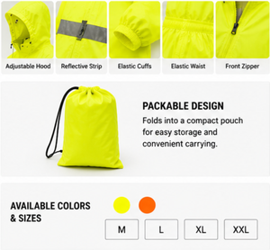 Traje Impermeable de Alta Visibilidad, Chaqueta y Pantalones Reflectantes para <span class=keywords><strong>Lluvia</strong></span>, Ropa de Seguridad para Trabajos de Construcción - Product Image 2