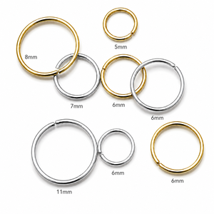 <span class=keywords><strong>Orecchini</strong></span> a Cerchio Senza Saldature in <span class=keywords><strong>Acciaio</strong></span> Inossidabile, Oro e Argento, per Piercing di Cartilagine, Elica, Trago, Conchiglia, Gioielli Unisex Ipoallergenici - Product Image 2
