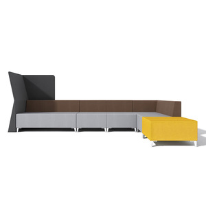 Muebles Elegantes de Estilo Nórdico, Combinación de Sofás de Oficina, Madera Maciza y Tela, Área de Recepción y Reuniones, Diseño Moderno con Bloques de Color - Product Image 1