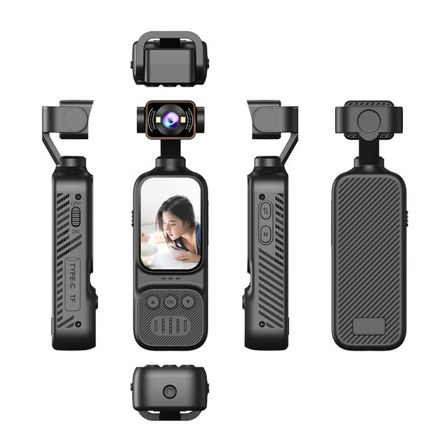 330 Rotating Lens 4K Pocket Gimbal Camera with Touch Screen WiFi Action Vlogging Camera for Travel