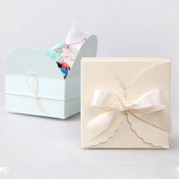 Einfarbige quadratische Candy Box mit Band Hochzeits feier begünstigt Bankett Geschenk box Chocolate Candy Box