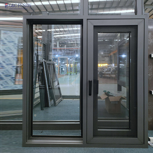 Fuson Fenêtres en Aluminium à Rupture de Pont Thermique Double Vitrage, Porte-Fenêtre Triple Vitrage à Battants pour Maison - Product Image 1