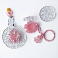 Maquillage de haute qualité étanche à la sueur cosmétiques rose avec porte-clés Mini fleur Blush baume à lèvres
