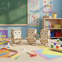 Kit d'expérimentation scientifique DIY en bois, robot mangeur de pièces de monnaie, éducation physique et robotique, pour enfants unisexe de 2 à 14 ans et plus, anniversaire