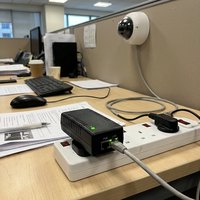 Injecteur PoE 48V 0.5A Alimentation sur Ethernet Adaptateur avec connexion enfichable pour caméra de sécurité CCTV 802.3af