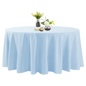 White Ivory Black Woven 100% Polyester <b>Disposable</b> Tablecloth for Wedding Party Round Rectangle Square - Product Image 1