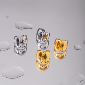 Boucles d'oreilles manchette femmes en acier inoxydable bijoux personnalisés accessoires boucles d'oreilles à la mode 18K plaqué or bijoux étanches - Product Image 6