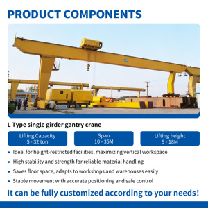 Grue à portique à poutre simple d'atelier 10 tonnes 20 tonnes 32 tonnes Grue à portique montée sur <span class=keywords><strong>rail</strong></span> MH 32 tonnes pour chantier de construction - Product Image 2