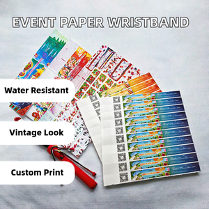 Pulseras de Papel Impermeables Impresas Personalizadas de 25 mm, Marca ZC, de un Solo Uso, Estilo Antiguo, para Eventos, Festivales y Fiestas - Product Image 2