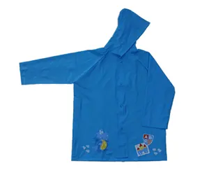 REACH โรงงานพิมพ์ PVC เสื้อกันฝนเด็กสีสันสดใสพร้อมกระเป๋า