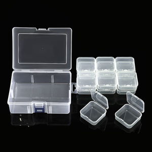 Transparent Plastic Storage Box Set 5.5cm Square With Compartments Desktop Organizer For Jewelry And Small Items - Product Image 1