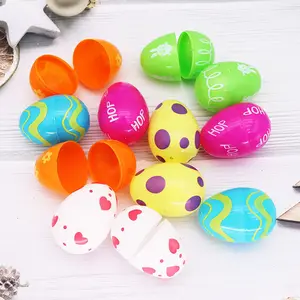 Fábrica al por mayor Huevos de Pascua de plástico gigantes Decoraciones de fiesta coloridas que se pueden abrir para Pascua