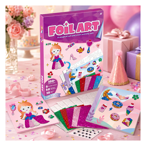 Kit de manualidades con láminas de animales de granja, pegatinas brillantes de aluminio, juego de aprendizaje de motricidad fina, regalo para el aula para estudiantes jóvenes - Product Image 5