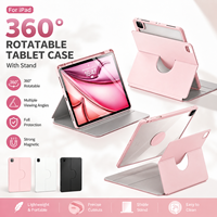 360 °   Étui magnétique rotatif pour iPad avec support détachable pour iPad Air 6 13" Pro 11 12.9 avec porte-crayon 2 en 1, coque amovible