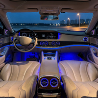 KYNCHO pour Mercedes Classe S W222, éclairage d'ambiance 64 couleurs, lampe décorative de voiture 12V, éclairage intérieur automobile, contrôle par application Bluetooth