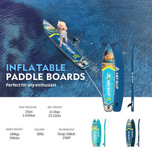 Tabla de Paddle Surf Inflable OEM de 12'x34"x6" (380L, 180kg), con Tecnología Drop Stitch DWF, Pala de Fibra de Carbono, Certificación CE EN ISO, Personalizable para Turismo - Product Image 2