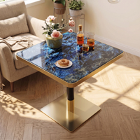[Stock US] Livraison Gratuite Table Bistro Carrée en Faux Marbre 23,7 pouces 3 Couleurs Expédition Domestique US 1 Pièce MOQ