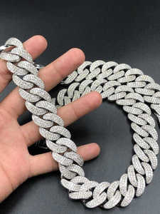 สร้อยคอแบบ Cuban Link ดีไซน์พรีเมียมสำหรับผู้ชาย ประดับเพชรเลี้ยงในห้องปฏิบัติการ ชุบทอง 14k สไตล์ฮิปฮอป แฟชั่นสตรีทแวร์ - Product Image 2