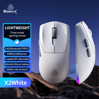 Mouse Óptico para Gaming RGB de Triple Modo USB-C+2.4G+BT para Diestros Ergonómico Certificado - Precio Especial para Computadoras, Laptops y Escritorios