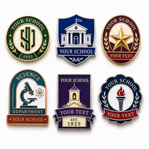 Juego de Insignias Escolares Esmaltadas Personalizadas Multicolor para Aniversarios de Departamentos Universitarios y Premios de Honor - Product Image 1