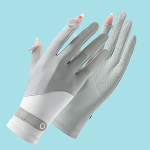Logo personalizzato estate Unisex due dita ghiaccio seta Touch Screen sottile di base guanti da ciclismo guanti da Golf guanti nitrili guanto - Product Image 4