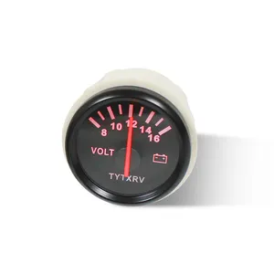 DREAMRV Pengukur Voltmeter Anti Air, Pengukur Voltmeter 12V/24V dengan Lampu Latar Merah Tahan Air untuk Kapal dan Motor