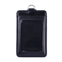 Porte-badge professionnel en cuir véritable avec cordon tour de cou personnalisé, durable, blocage RFID, fermeture à bouton, multifonctionnel