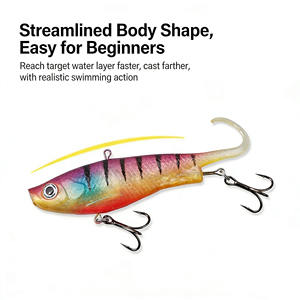 เหยื่อตก<span class=keywords><strong>ปลา</strong></span> HOWELL Soft Lead VIB ขนาด 9 ซม./16.5 กรัม และ 11 ซม./30 กรัม แบบหางงอ ตัวเบทว่ายน้ำ ตา 3 มิติ ตะขอเบ็ดสามทางคมกริบ สำหรับตก<span class=keywords><strong>ปลา</strong></span>แบส <span class=keywords><strong>ปลา</strong></span>ทะเล - Product Image 5